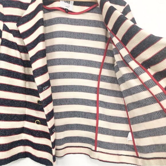 Cabi 5094 Navy Red Cream Nautical Stripe Double Breasted Cruise Blazer Jacket - Picture 11 of 16